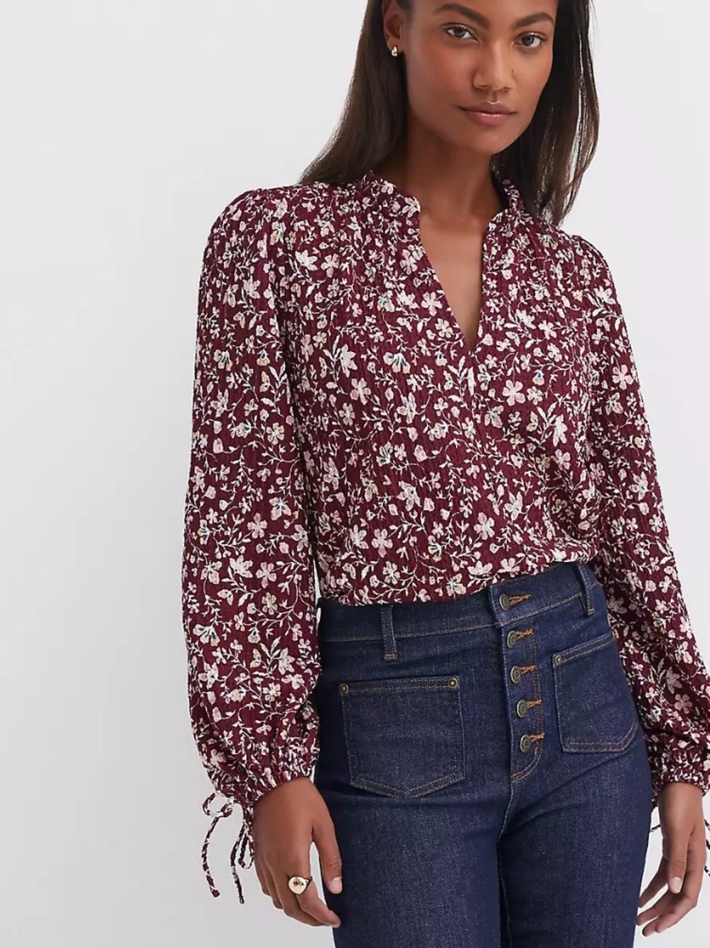 NWT Loft Floral V-Neck Blouse